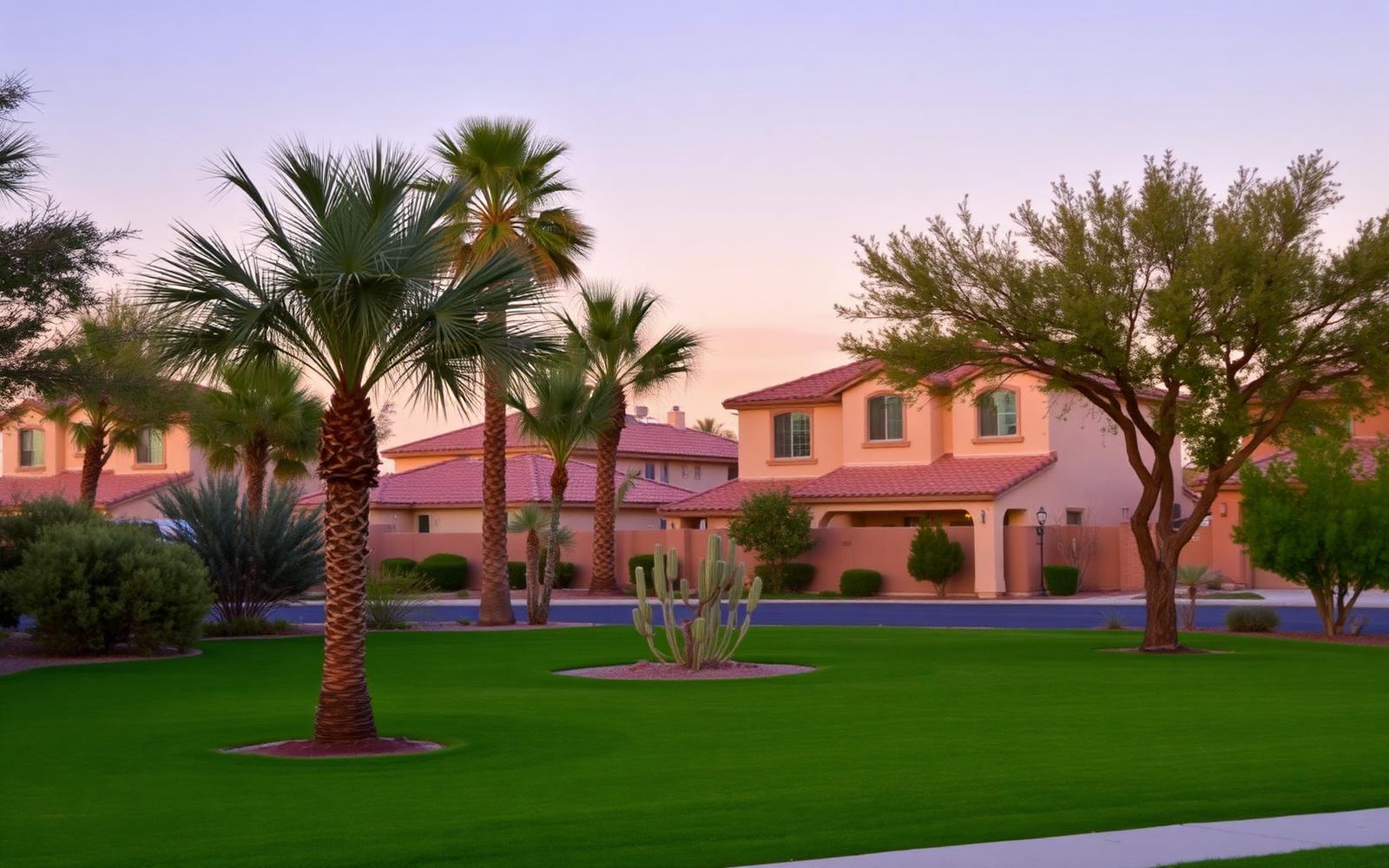 Arizona desert community streetscape representing Old Stone Ranch housing character in Chandler